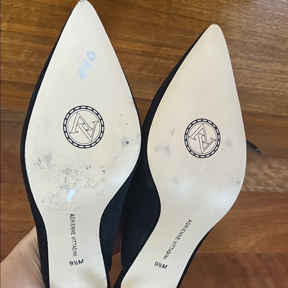 Like new Adrienne Vittadini Black Suede Mules - Picture 10 of 16